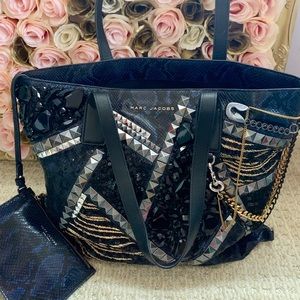 Marc Jacobs jeweled rock blue python tote